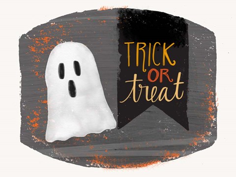 Framed Trick or Treat Ghost Print
