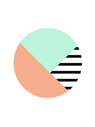 Framed Mint and Peace Stripe Ball Print