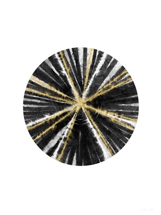 Framed Black, White, and Gold Ball Print