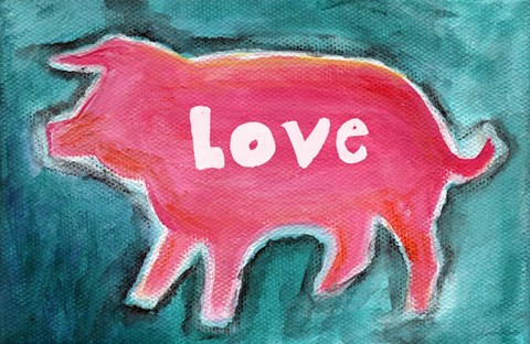 Framed Love Pig Print