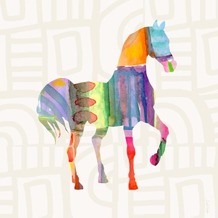 Framed Colorful Horse III Print