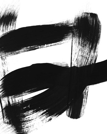 Framed BW Brush Stroke II Print