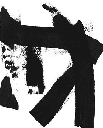 Framed BW Brush Stroke IV Print