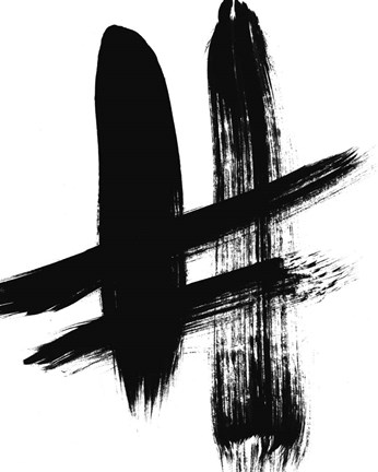 Framed BW Brush Stroke V Print