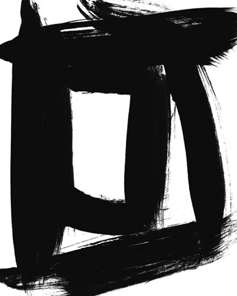 Framed BW Brush Stroke VI Print