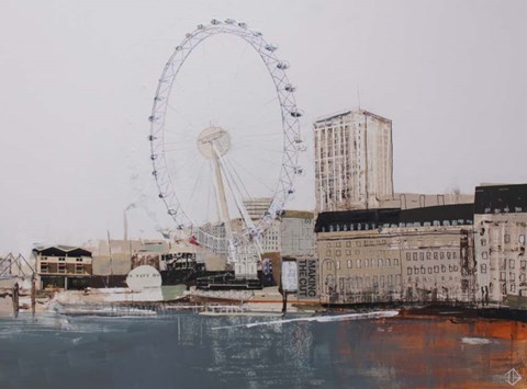 Framed Ferris Wheel Landscape Print