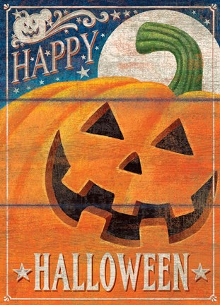 Framed Happy Halloween - Pumpkin Print