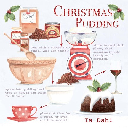 Framed Christmas Pudding 1 Print