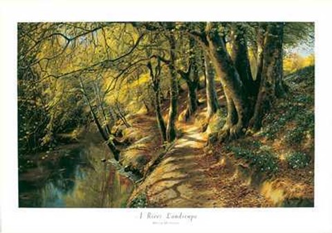 Framed River Landscape Print