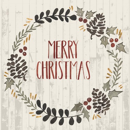 Framed Rustic Christmas II Print