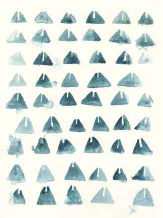 Framed Blue Batik Motif III Print