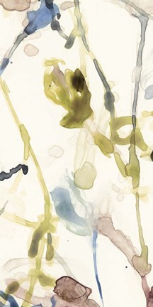 Framed Flower Drip Triptych I Print