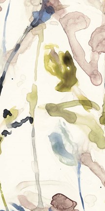 Framed Flower Drip Triptych III Print