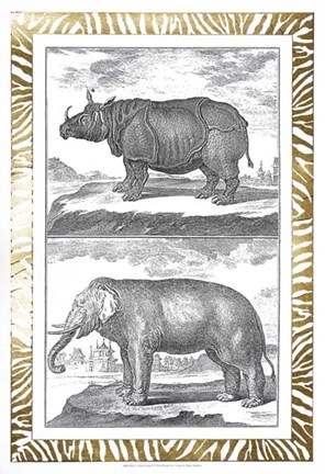 Framed Gilded Safari I - Metallic Foil Print