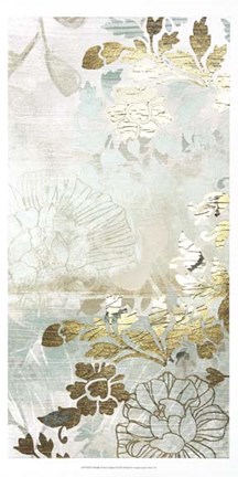 Framed Metallic Flower Garden I Print