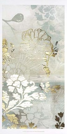 Framed Metallic Flower Garden II Print