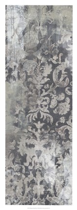 Framed Weathered Damask Panel I Print