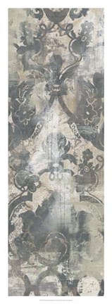 Framed Weathered Damask Panel IV Print