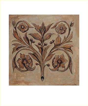 Framed Decorative Scroll I Print