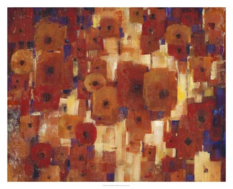 Framed Transitional Poppies I Print