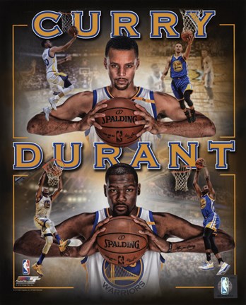 Framed Stephen Curry &amp; Kevin Durant 2016 Portrait Plus Print