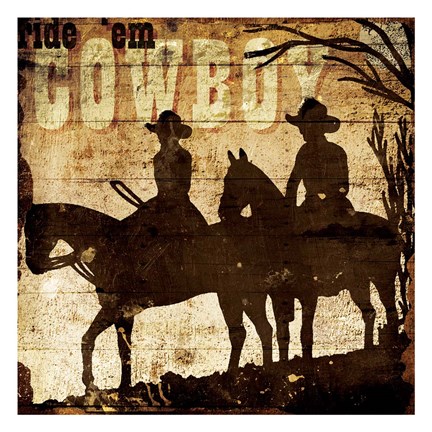 Framed Ridem Cowboy Print