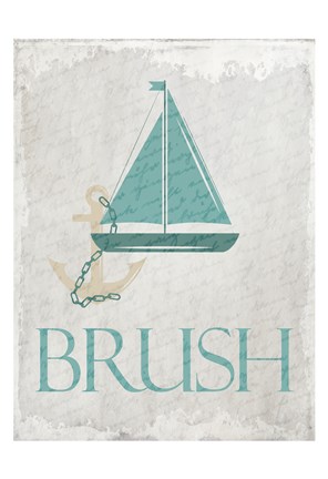 Framed Coastal Brush Print