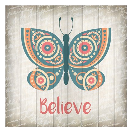Framed Butterfly Believe Print