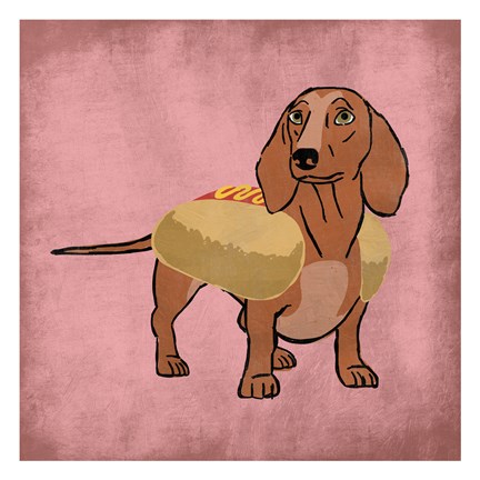 Framed Hot Dog Cutie Print
