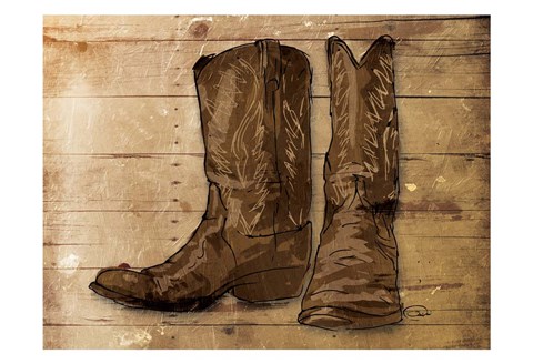 Framed Sketched Boots Print