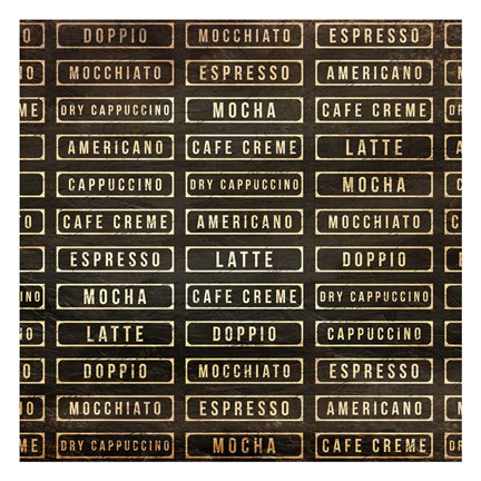 Framed Coffee List Print