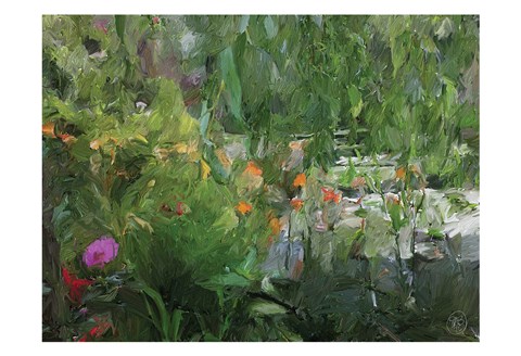 Framed Monets Pond At Giverny Print