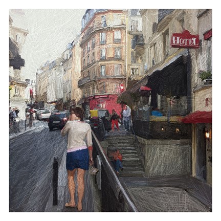 Framed Streets of Paris Print