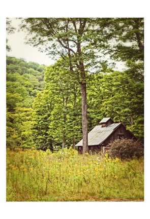 Framed Country Barn 2 Vertical Vintage Print