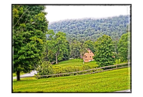 Framed Country Mountain Home Print