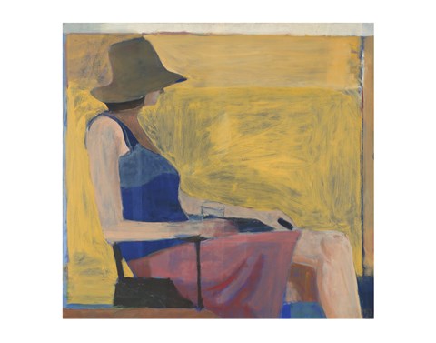 Framed Seated Figure with Hat, 1967 Print