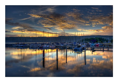 Framed Seneca Lake Sunrise Print