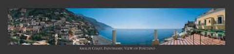 Framed Amalfi Coast Panoramic View Positano Print
