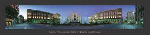 Framed Italy Milan - Panoramic Piazza del Duomo Print