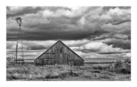 Framed Windmill and Barn Print