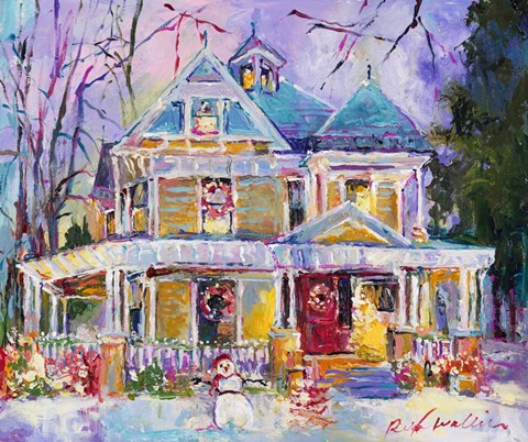 Framed Christmas House Print