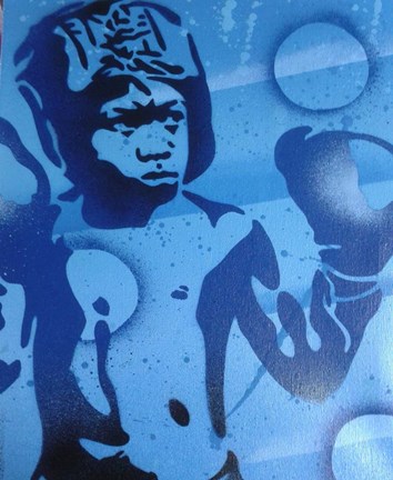 Framed Blue Boxer Print