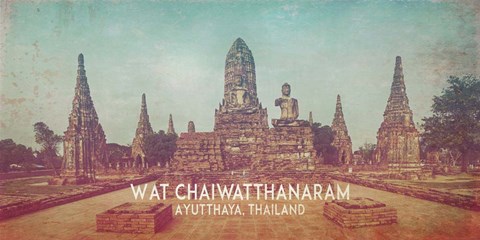 Framed Vintage Wat Chaiwatthanaram, Thailand, Asia Print
