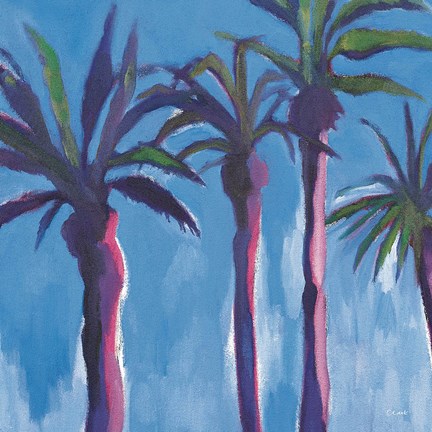 Framed Palm Trees Morocco with Pink Print