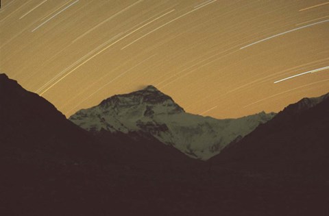 Framed Mt Everest with Stars, Tibet Print