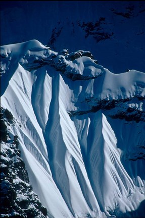 Framed Close-up of Glacier at Chomolonzo, Tibet Print