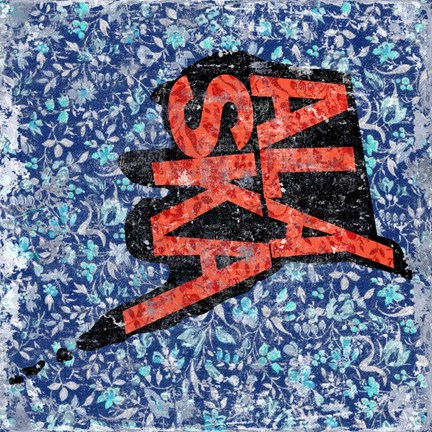 Framed Alaska on Pattern Print