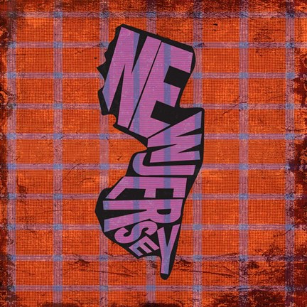 Framed New Jersey on Pattern Print