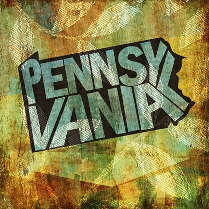 Framed Pennsylvania on Pattern Print
