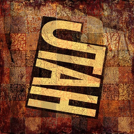 Framed Utah on Pattern Print